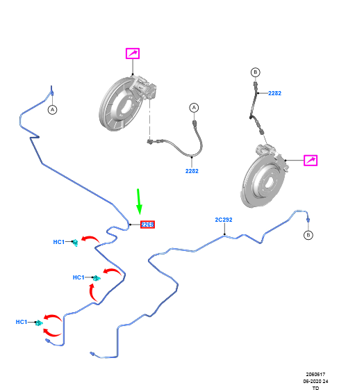 new ford kuga mk3 rear right brake tube assy 2427127 lx61-2265-db original