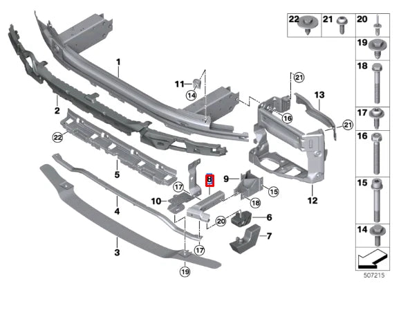 NEW BMW M5 F90 FRONT LEFT BOTTOM DEFORMATION ELEMENT 51118073505 ORIGINAL