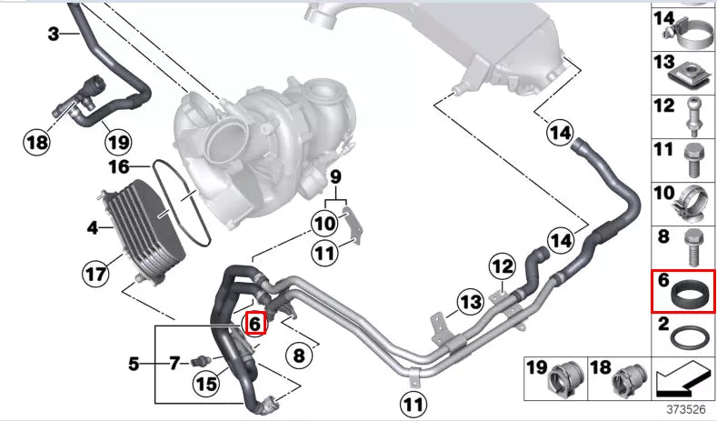 NEW BMW 5 F10 COOLING SYSTEM TURBOCHARGER PROFILE GASKET 11538519881 ORIGINAL