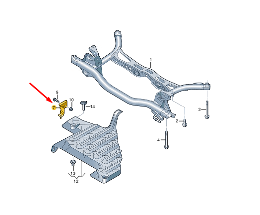 new cupra formentor rear support frame retaining bracket 5qf501682 original
