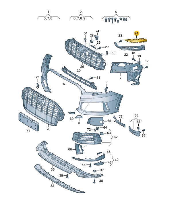 NEW AUDI Q7 4M FRONT BUMPER RIGHT END CAP 4M0807749C ORIGINAL