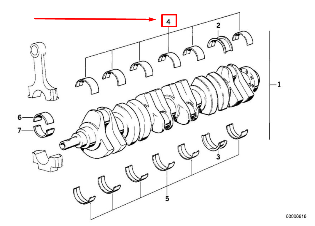 new bmw 3 compact e36 crankshaft bearing shell 11211706847 1706847 original
