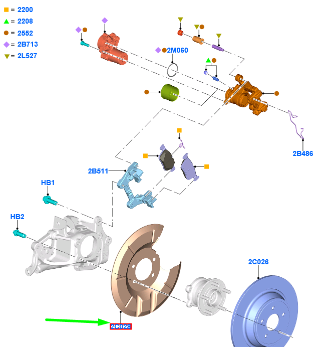 new ford kuga mk2 c520 rear left brake disc splash shield 5259078 original