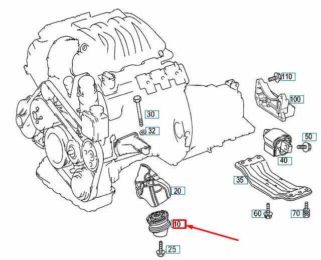 NEW MERCEDES-BENZ C W202 FRONT ENGINE MOUNT A2032401217 ORIGINAL