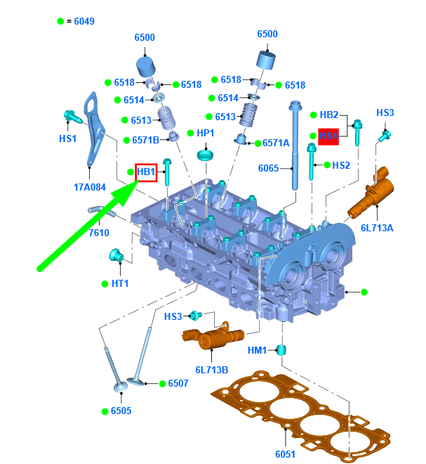 new ford focus mk3 c346 cylinder head bolt w716643-s437 5238078 original