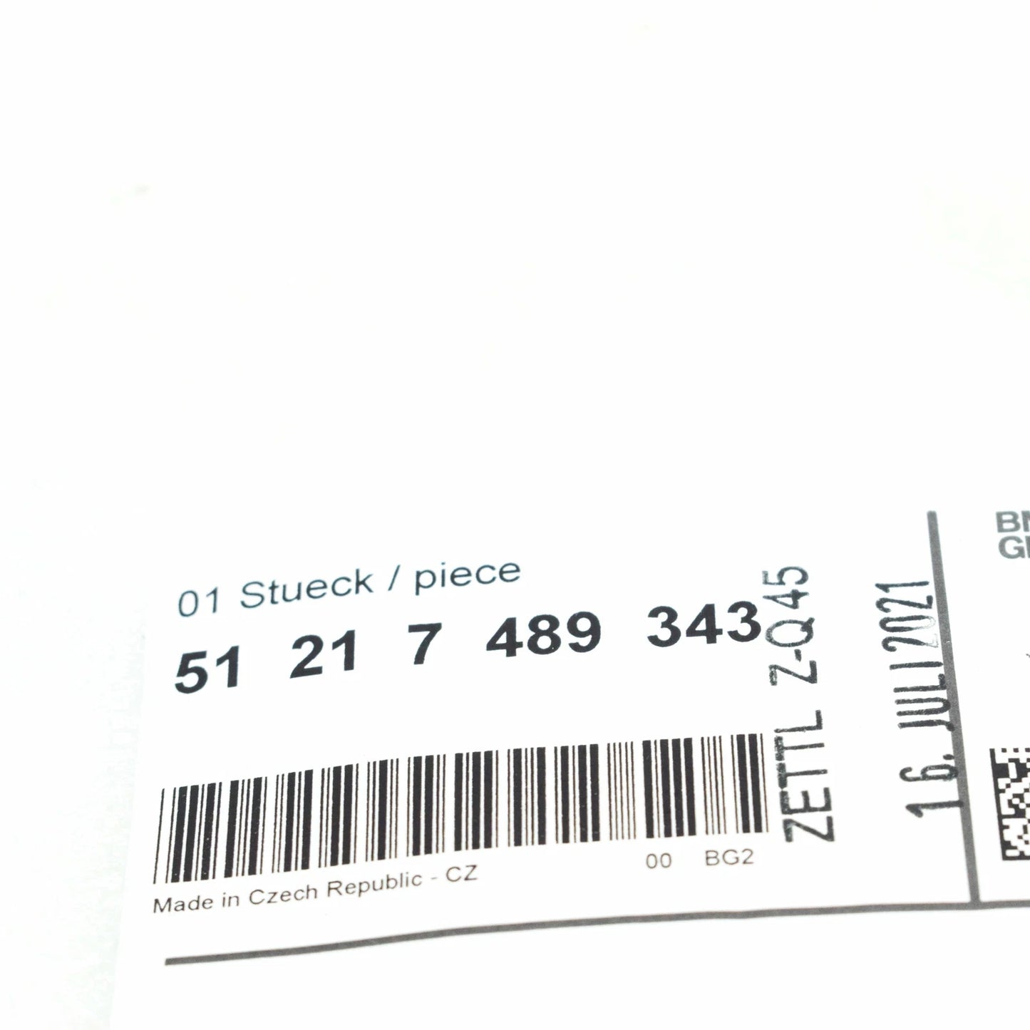 NEW BMW 5 G30 FRONT LEFT DOOR HANDLE COVERING CAP LHD 51217489343 ORIGINAL