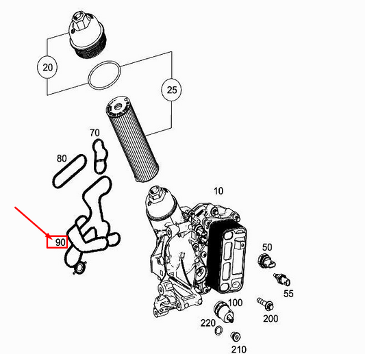 new mercedes-benz s w222 engine oil filter molded seal a6541840080 original