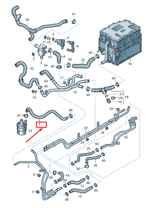 new audi q7 4m engine coolant hose 4m0121545d original
