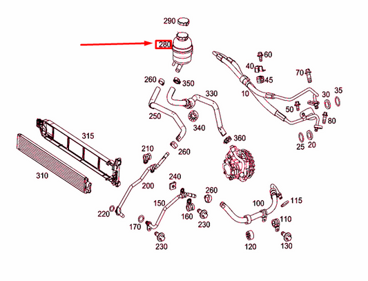 new mercedes-benz amg gt c190 steering oil reservoir a1904660000 original