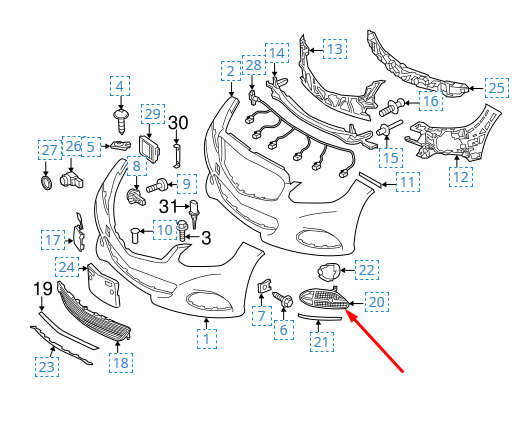 NEW MERCEDES-BENZ E-CLASS W212 FRONT BUMPER LEFT GRILLE A2128852122 2015