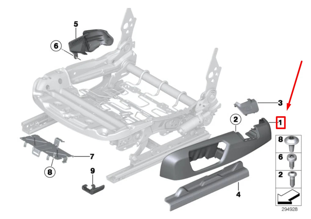 NEW BMW 2 COUPE F22, F87 FRONT LEFT SEAT TRIM 52107293577 7293577 ORIGINAL