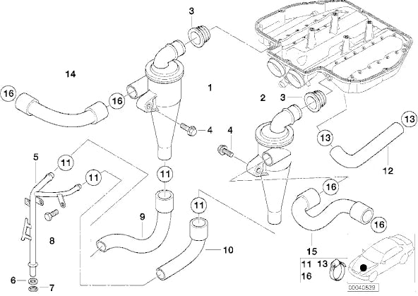 NEW BMW M5 E39 OIL SEPARATOR CRANKCASE VENTILATION CYL 1-4 1406788 11151406788