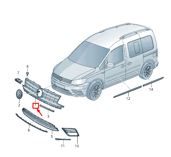 new vw caddy iv sa mk6 radiator grille 2k5853651a ryp 2k5853651aryp original