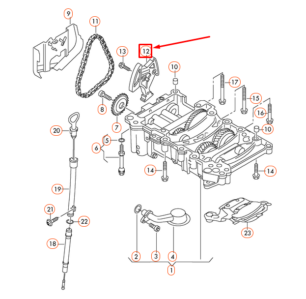 new audi a6 c6 chain tensioner 06b115130c original