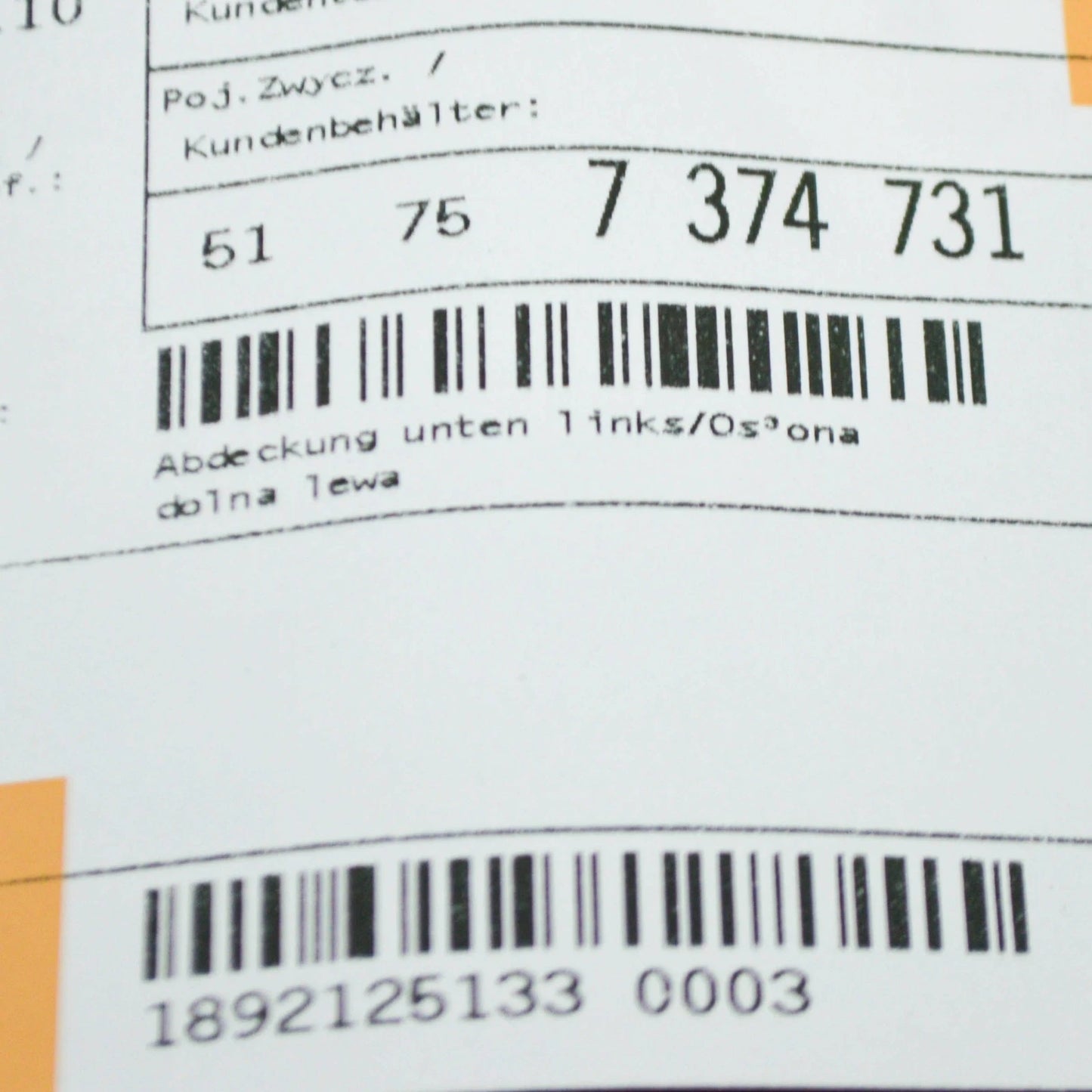 NEW BMW 6 GT G32 FRONT LEFT WHEEL ARCH BOTTOM EXTENSION 51757374731