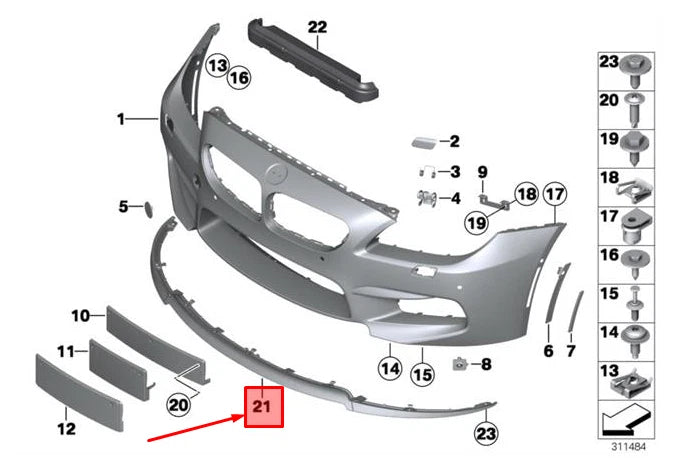 NEW BMW 6 F13 COUPE FRONT LOWER BUMPER SPOILER 51128054346 8054346 ORIGINAL