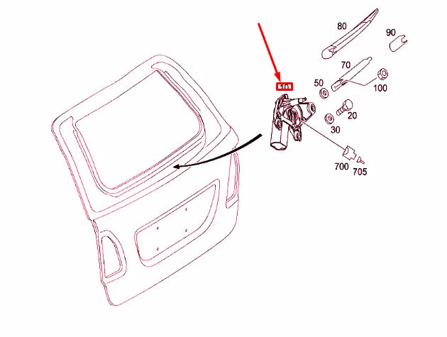 NEW MERCEDES-BENZ ML W164 REAR WIPER MOTOR A2518200042