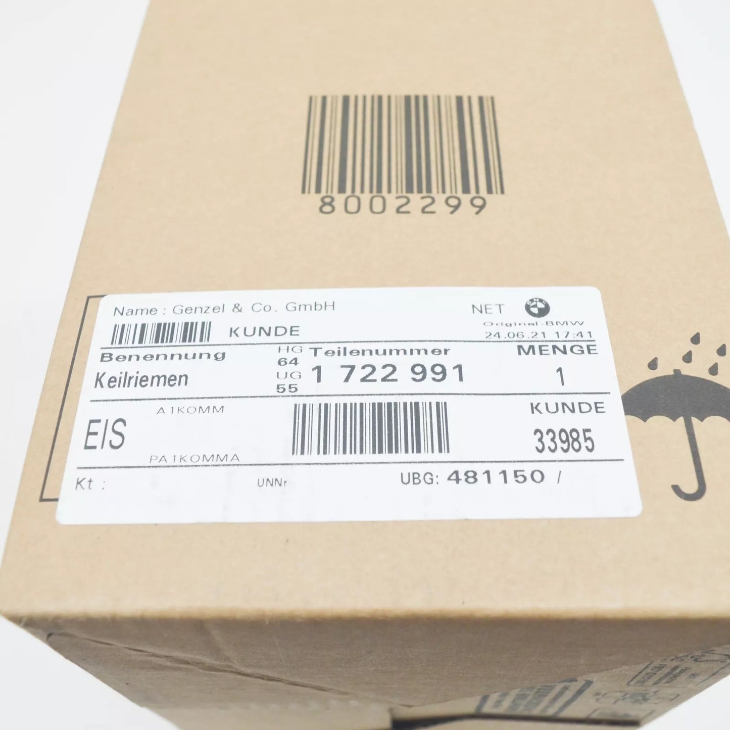 NEW BMW 5 E34 AIR CONDITIONING ACCESSORY BELT 64551722991 2.5 PETROL ORIGINAL