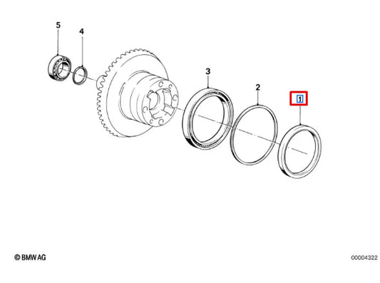 NEW BMW R 259 R 1100 RS 93 CROWNGEAR SHAFT SEAL 33127663482 ORIGINAL