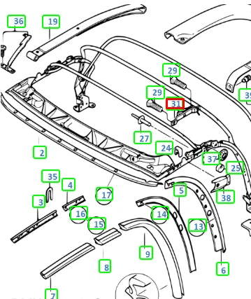 NEW BMW Z3 E36 FOLDING TOP MICRO SWITCH 54348407250 ORIGINAL