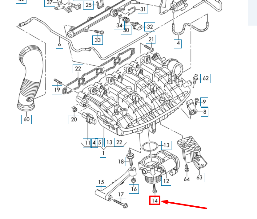 new audi a6 c8 throttle valve adapter hex socket head bolt n10626101 original