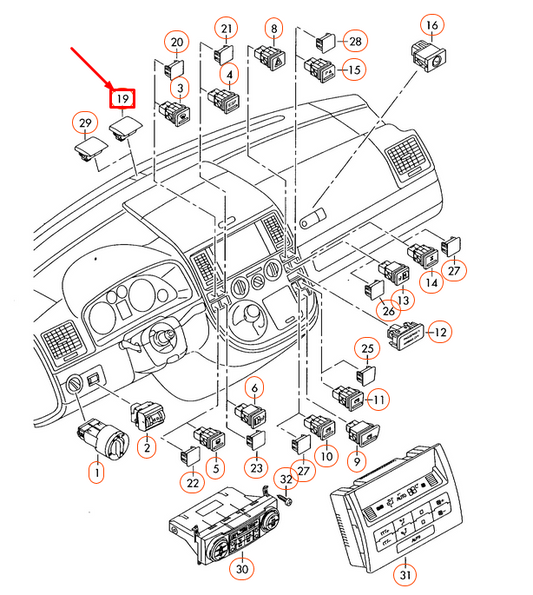 new volkswagen transporter t5 sun sensor 7h5907539a original