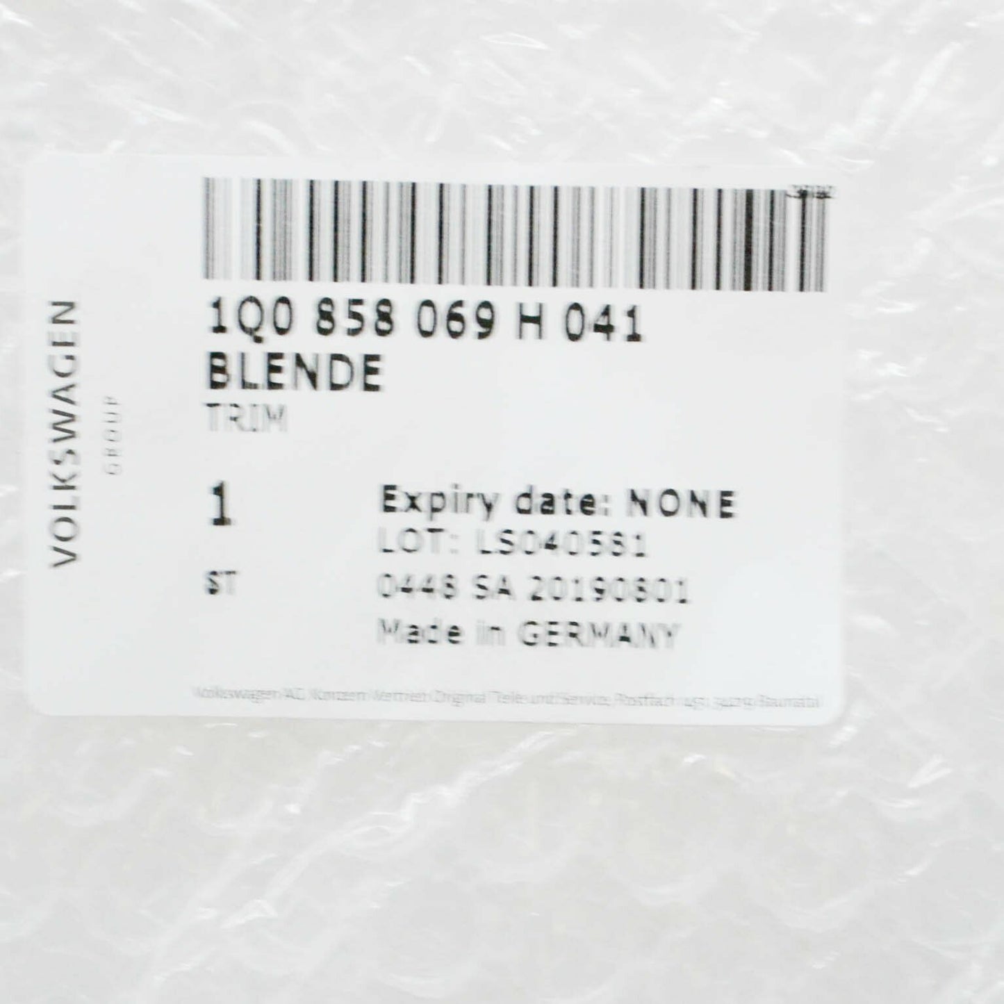 NEW VOLKSWAGEN EOS CLIMATE CONTROL UNIT COVER 1Q0858069H041 ORIGINAL