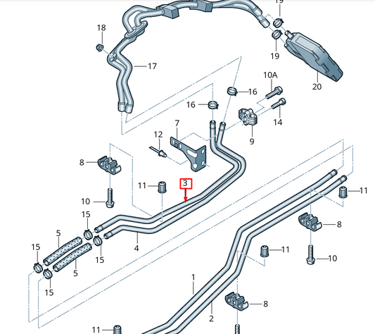 new volkswagen multivan vi sgf sgm sgn coolant hose pipe 7e1819926 original