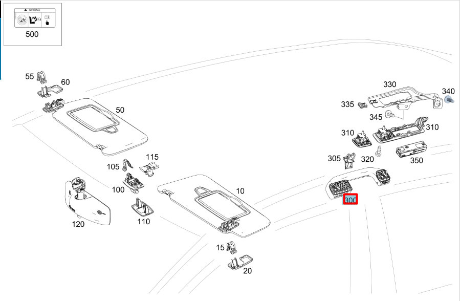 NEW MERCEDES-BENZ CLA COUPE C118 REAR LEFT ROOF HANDLE A24681001548L36 ORIGINAL