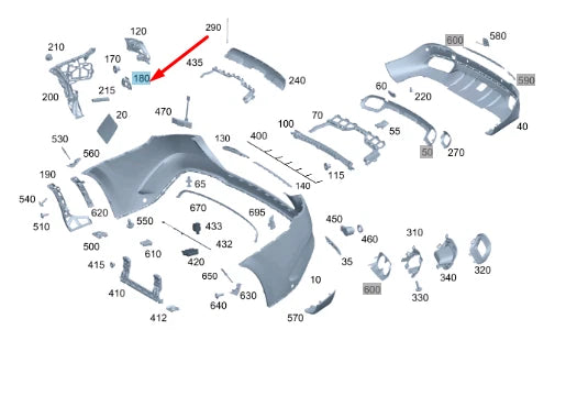 NEW MERCEDES-BENZ GLE W167 REAR LEFT BUMPER ABSORBER A1678858107 ORIGINAL