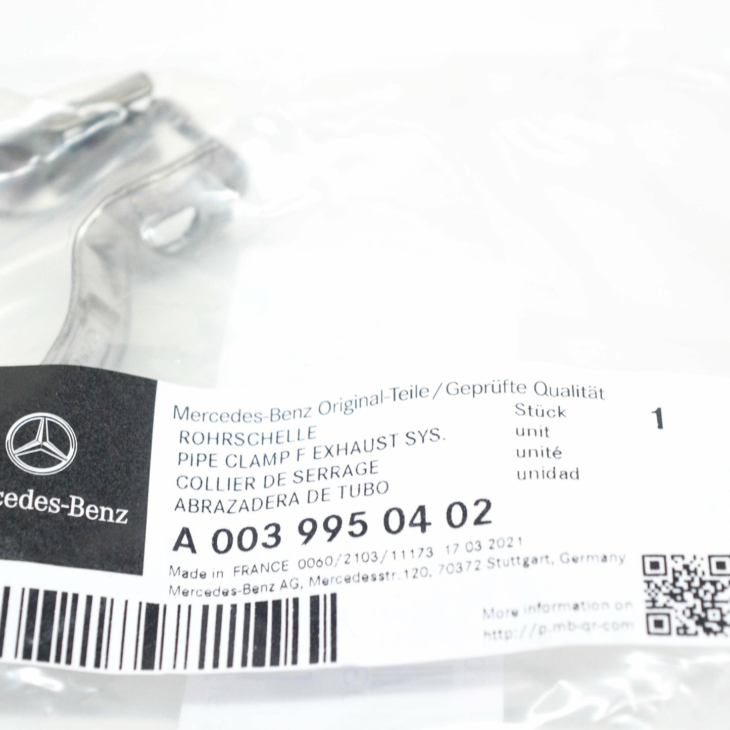 NEW MERCEDES-BENZ E W213 EXHAUST PIPE CLAMP A0039950402 ORIGINAL
