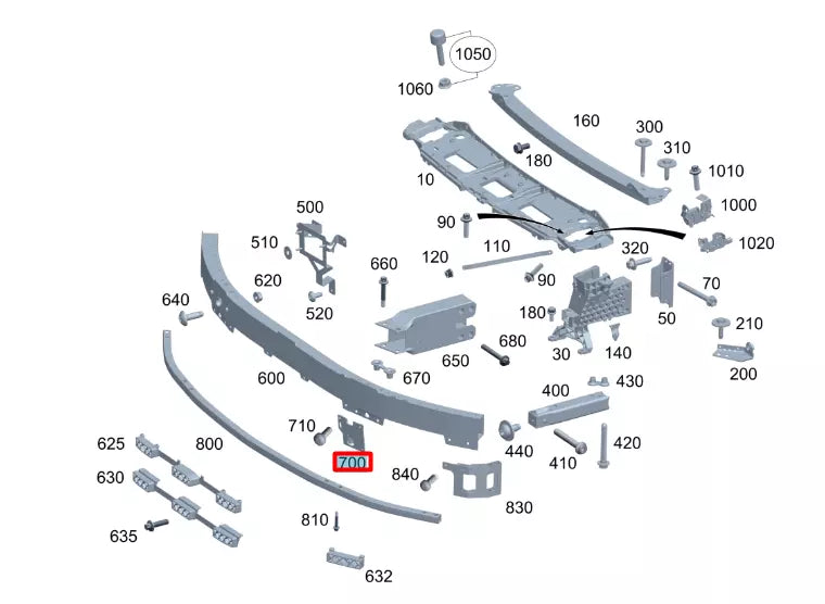 NEW MERCEDES-BENZ S W223 FRONT BUMPER IMPACT BAR BRACE LEFT A2236201001 ORIGINAL