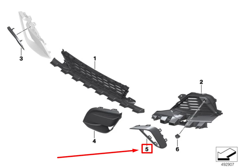 NEW BMW Z4 G29 M SPORT FRONT LEFT BUMPER GRILLE TRIM 51118079107 8079107