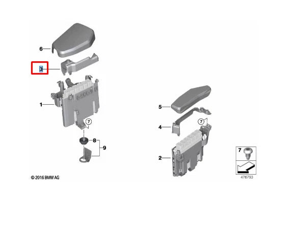 NEW BMW 5 G30 RIGHT PULL-DOWN TENSIONER 12908643115 ORIGINAL