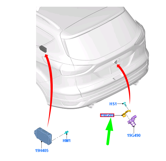 new ford kuga mk2 c520 rear camera bracket gj54-19h272-aa5yz9 2027956 original