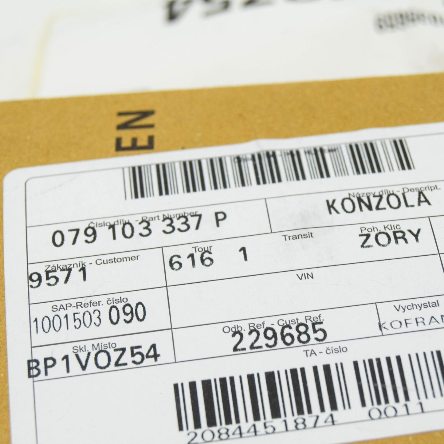 NEW AUDI R8 4S3 TIMING CHAIN BRACKET 079103337P ORIGINAL