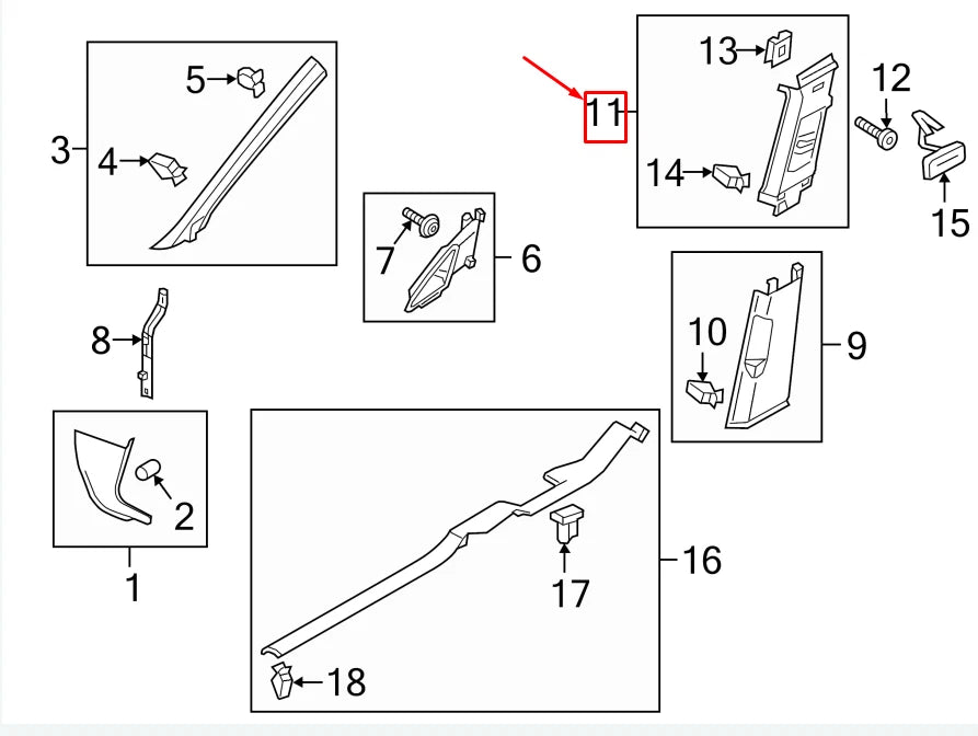 NEW VW GOLF VII 5G MK7 RIGHT UPPER B PILLAR TRIM 5GM867244E82V
