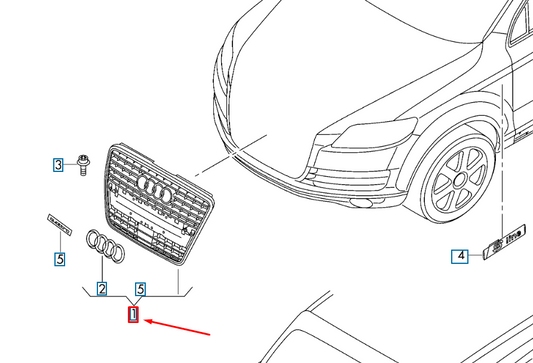 new audi q7 4l radiator grille 4l08536511qp original