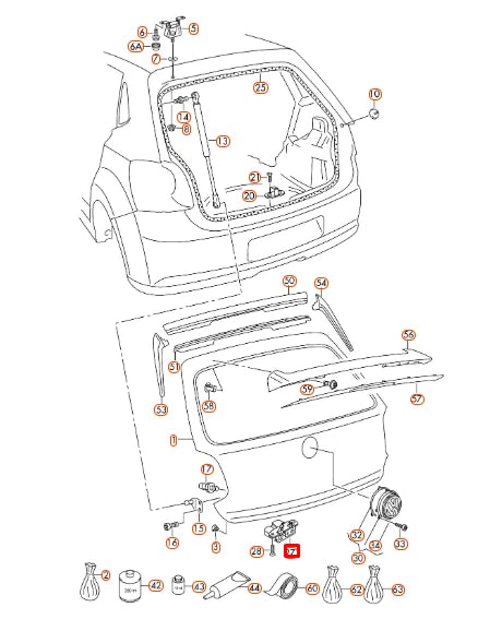 NEW VOLKSWAGEN POLO 6R REAR TAILLGATE BOOD LID LOCK 6R0827505E9B9