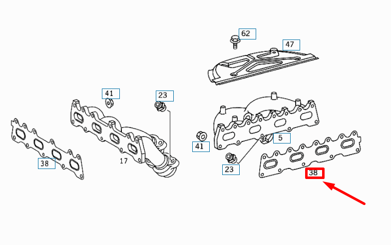NEW MERCEDES-BENZ SPRINTER W903 EXHAUST MANIFOLD GASKET A1111420880 ORIGINAL