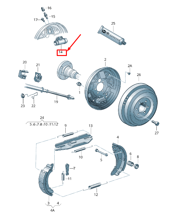NEW SKODA ROOMSTER 5J REAR BRAKE DRUM CYLINDER 6Q0611053B ORIGINAL
