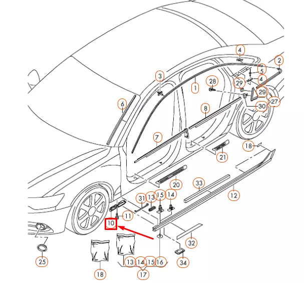 NEW AUDI A6 C7 FRONT LEFT ROCKER PANEL SILL BRACKET HOLDER 4G0853921B ORIGINAL