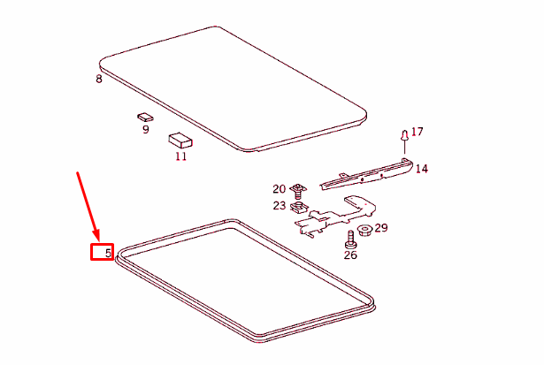 NEW MERCEDES-BENZ S W140 SLIDING ROOF SEAL A1407800098 ORIGINAL