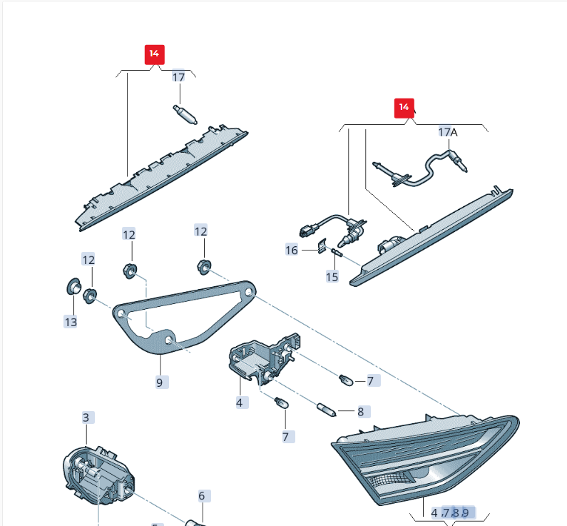 new seat leon 5f rear third brake centre stop light 575945097 original
