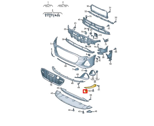 NEW AUDI E-TRON SPORTBACK GEA FRONT LEFT BUMPER SPOILER 4KE807061BGRU