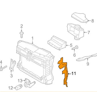 NEW VOLKSWAGEN GOLF MK6 LEFT AIR GUIDE 5K0121283E ORIGINAL