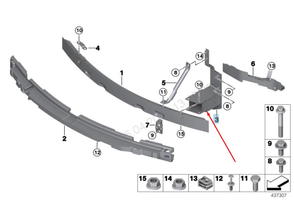 NEW BMW X5 F15 FRONT RIGHT ADAPTER ELEMENT 51647294508 7294508 2015 ORIGINAL