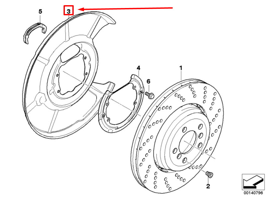new bmw 3 e90 front left brake rotor dust shield 2283253 34212283253 original