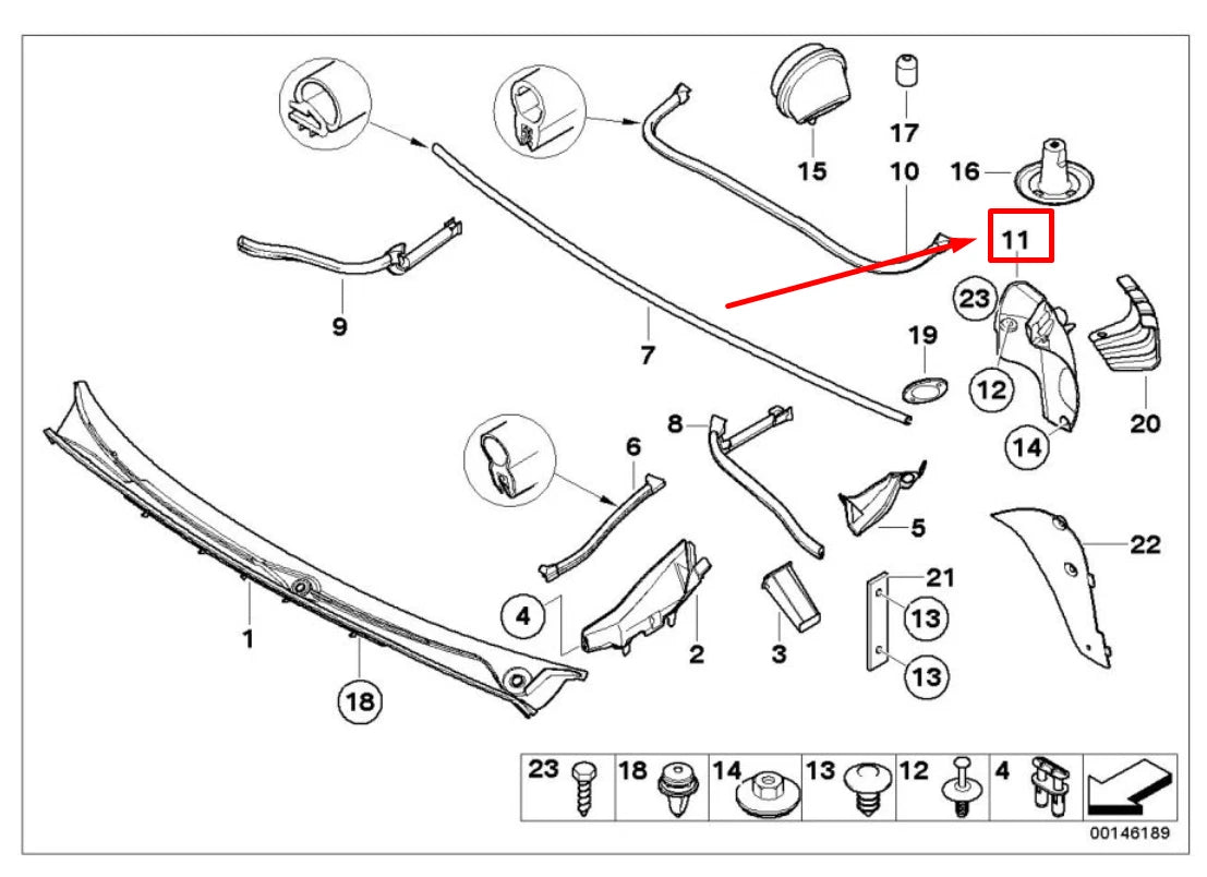 NEW BMW 3 E46 REAR LEFT INNER FENDER 8203769 51718203769 ORIGINAL