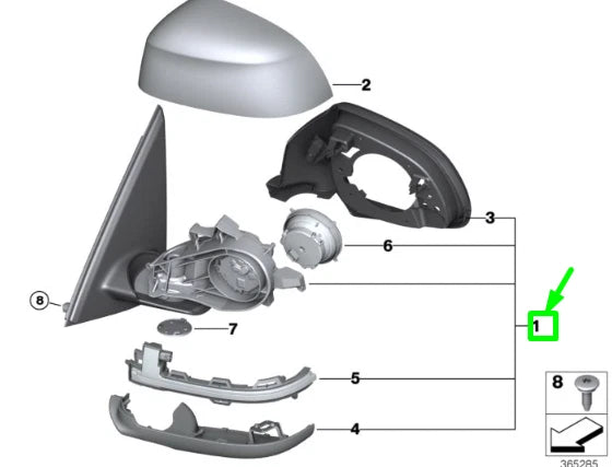 NEW BMW X4 F26 FRONT LEFT SIDE WING MIRROR RHD 51167478029 7478029 ORIGINAL